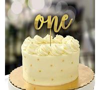 Amscan 101861 Gold 1st Birthday Mirror Cake Topper-1 Pc