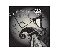 amscan 16 tovaglioli Nightmare Before Christmas 33 x 33 cm - Nero