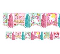 Amscan 221929 - Ghirlanda con nappe a forma di unicorno, 3,04 m, 1 pezzo