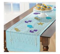 Amscan Runner da tavolo 242194 – Rete da pesca con sagome 1,7 m per feste a tema sirena