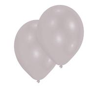 Amscan - 25 Palloncini in Lattice, 27,5 cm, Colore: Argento Metallizzato