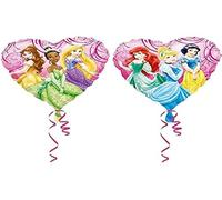 Amscan 2640109 - Palloncino in stagnola con motivo a forma di cuore, motivo: Principessa Disney