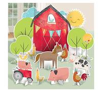 amscan Pop-Up Table Decor Kit-11 Pcs Compleanno Barnyard Decorazioni per la tavola, 11011870