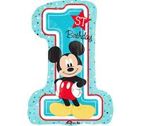 Amscan 3434301- Palloncino in foil Super Shape Mickey 1° compleanno, dimensione 48 x 71 cm, topo, palloncino ad elio, compleanno, decorazione