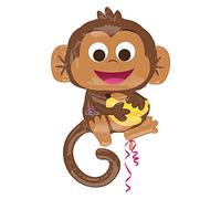 Amscan 3457301 - Palloncino SuperShape Happy Monkey Foil - 91,4 cm Marrone