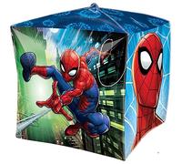 Amscan 3677801 Marvel Spider-man Cube Spiderman, palloncino in alluminio per feste, 1 pezzo