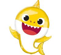Amscan 4076001 - Palloncino in foil SuperShape Baby Shark, dimensione circa 66 x 53 cm, multicolore, colorato, palloncino in foil baby shark, riempibile con elio, regalo, festa di compleanno per bambini, decorazione