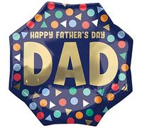 Amscan 4094901 - Palloncino in lamina ottagonale Happy Father, motivo: papà, colore: blu, 66 cm