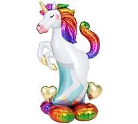 Amscan 4242711 - Palloncino in foil unicorno, dimensione circa 130 cm, palloncino AirLoonz multicolore, riempibile con elio o aria, regalo, decorazione, festa di compleanno per bambini, Magic Unicorn