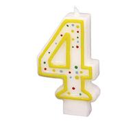 Amscan 550284 - Candela numero 4, altezza 7,3 cm, decorazione torta