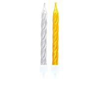 Amscan - 551760 - 10 candele compleanno - Oro/Argento, Modelli/Colori Assortiti, 1 Pezzo