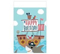 amscan 572219 - Tovaglia in plastica a tema pirata Ahoy, 1,37 m x 2,6 m, 1 pezzo