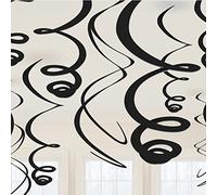 Amscan 67055-10-55 Dec Swrl Plastica Nera - Confezione da 12