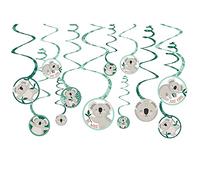 Amscan 671134 - 12 spirali decorative di koala, carta, circa 13 cm, decorazione da appendere