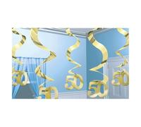 Amscan 679099 Set 5 Pendenti a Spirale per Cinquantesimo Anniversario, Oro