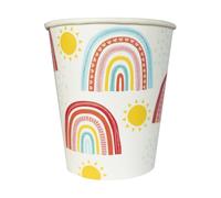 Amscan 8 bicchieri di carta retrò Rainbow da 250 ml