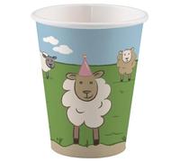 amscan 8 bicchieri * fattoria + pecora * per compleanno bambini e feste a tema | animali della fattoria bambini compleanno festa bicchieri di carta tazze bicchieri da festa