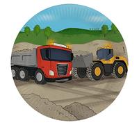 amscan 8 Piatti Construction Party Round Paper 23 cm