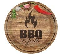amscan 8 piatti rotondi BBQ & Grill Party carta 23 cm