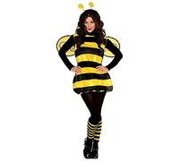 amscan- Adults with Wings And Antennae Size Costume da Bumble Bee per Adulti con Ali e Bopper antenne-Taglia 18-20-1 PC, Colore Ape Gialla, 18-20, 844989-55