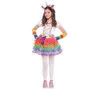 amscan 846858-55 - Vestito da 3-4 anni, con fascia e scaldacollo, motivo: unicorno, multicolore, 1 pezzo