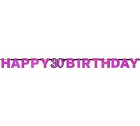 Amscan 9900592 Festone di compleanno con scritta “Happy 30th Birthday”, lettere a forma prismatica, 2,13 m