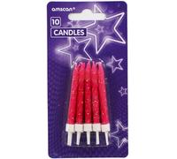 Amscan 9900751 Candele Glitter Rosa Con Portacandele Per Feste