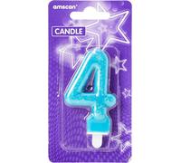 Amscan 9900765 Blu Brillantini 4th Candele di Compleanno Festa Decorazione