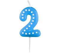 Amscan 9900912 - Candela numero 2, altezza 6,5 cm, candela per torta, decorazione per torte, compleanno, decorazioni (assortite)