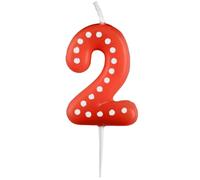 Amscan 9900912 - Candela numero 2, altezza 6,5 cm, candela per torta, decorazione per torte, compleanno, decorazioni (assortite)