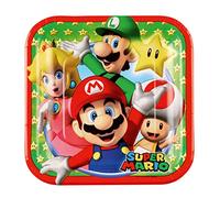 Amscan Piatti Monouso - Super Mario, 8 pz, Piccoli - 1 set