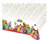 Amscan 9901539 - Tovaglia Super Mario, dimensione 120 x 180 cm, plastica, idrorepellente, Luigi, principessa, Super Mario World, compleanno, festa a tema