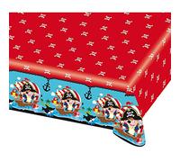 amscan 9902123 - Tovaglia pirata, 1 pezzo, dimensioni 120 x 180 cm, in plastica, impermeabile, pirata, ancora, teschi, navi, feste a tema, compleanno