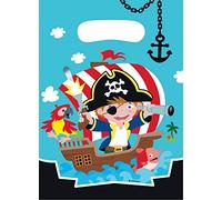 amscan 9902125 8 Lootbag Plastica Pirata, Multicolore, 8 unità