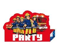 Amscan 9902184 - Fireman Sam, Stand-up inviti, Multicolore, Confezione da 8 pezzi