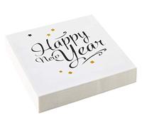 Amscan 9902272 - Tovaglioli Wishes, 33 x 33 cm, colore: Bianco/Nero/Oro