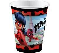amscan 9902874-66-Bicchieri Miraculous, 8 Pezzi, capacità 250 ml, Carta, Bicchieri per Feste, stoviglie USA e Getta, per Compleanni di Bambini, Multicolore, 8 unità (Confezione da 1), 9902874-66