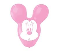 Amscan 9903670 - Set di 4 palloncini in lattice Minnie Mouse orecchie, rosso, nero, rosa