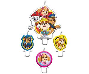 Amscan 9903829 - Candele per torta di compleanno Paw Patrol, confezione da 4