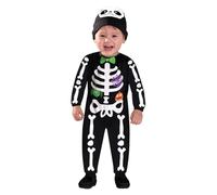 amscan 9903879 - Costume da scheletro da scheletro per bambini, per Halloween, età 1-2 anni, 9903879