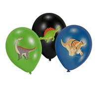 amscan 9903988-6 Palloncini in Lattice con Dinosauri, Colore: Verde/Nero/Blu