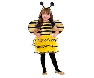 amscan 9904178 - Costume da Bumble Bee con ali e antenne Boppers per bambine, età: 1-2 anni