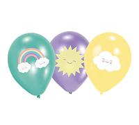 Amscan 9904307 6 palloncini Rainbow & Cloud, arcobaleno