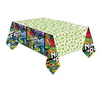 amscan 9904563 - Copritavolo in plastica per feste con tartarughe ninja, 1,8 m