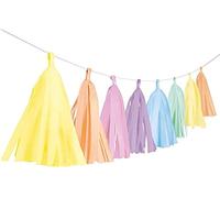 Amscan Ghirlanda di frange 9904613 – Arcobaleno pastello 3 m, decorazione per compleanno e carnevale