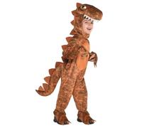 amscan 9904747 - Costume da T-Rex per bambini, tuta con cappuccio, 3-4 anni, 1 pezzo