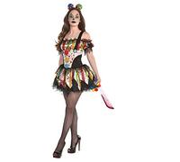 amscan 9905002 - Costume Scary Clown, vestito con sottogonna e cerchietto per capelli, clown, carnevale, feste a tema, Halloween