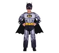 amscan 9906058 - Costume classico da Batman Warner Bros. con licenza ufficiale, età: 4-6 anni, colore: nero e grigio