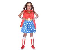 Amscan Costume per Bambini Wonder Woman Ufficiale con licenza Warner Bros DC Rosso 8-10 anni