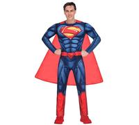 Amscan 9906102 - Costume da uomo ufficiale Warner Bros DC Comics, con licenza Superman classico, per travestimento, blu, extra large, 116-127 cm